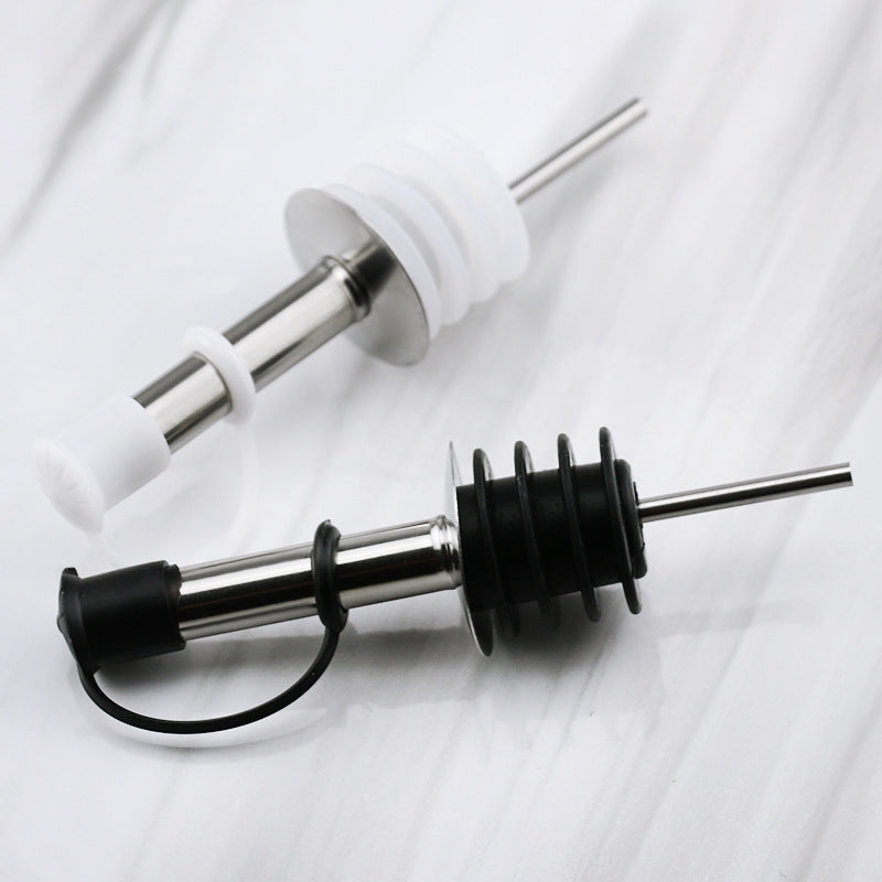 ELECTROPRIME 5 PCS Glass Bottle Stopper Stainless Steel Oil Stopper Silicone Stopper White Hat Straight Mouth