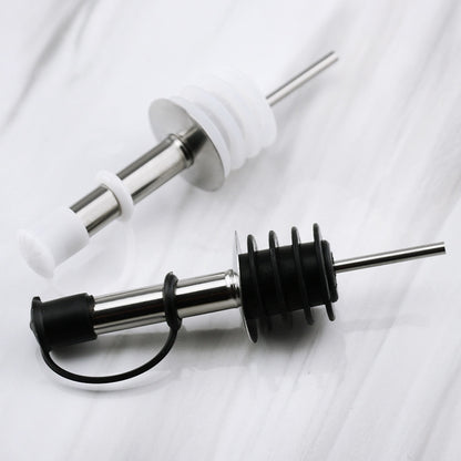 ELECTROPRIME 5 PCS Glass Bottle Stopper Stainless Steel Oil Stopper Silicone Stopper White Hat Straight Mouth