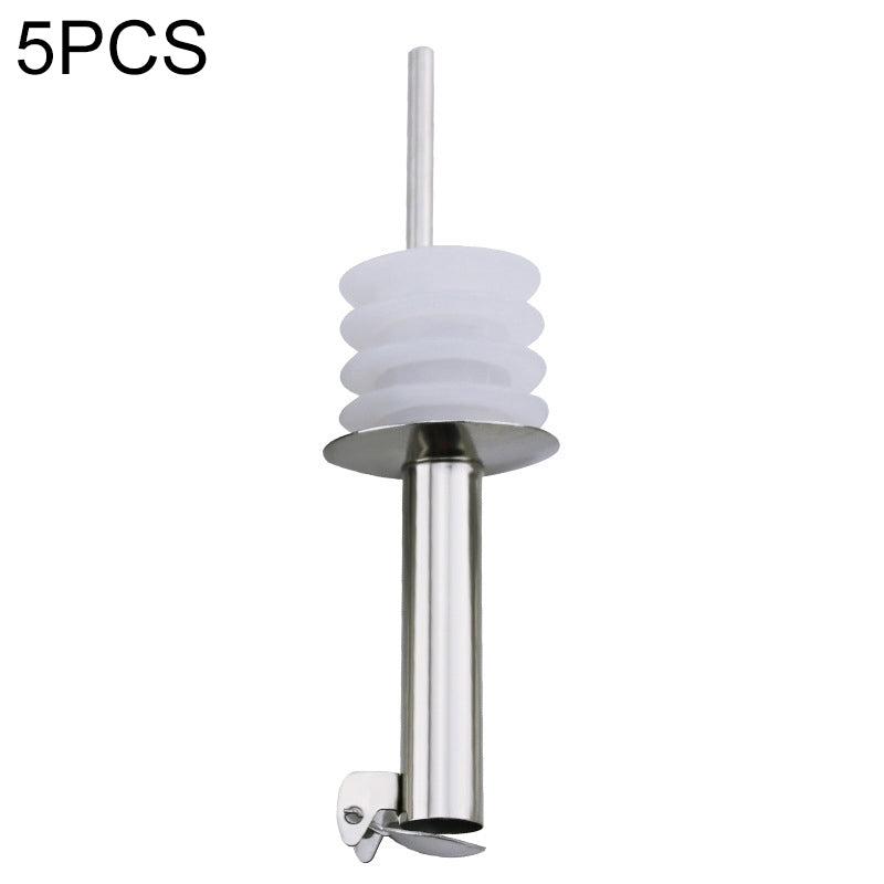 ELECTROPRIME 5 PCS Glass Bottle Stopper Stainless Steel Oil Stopper Silicone Stopper White Hat Automatic Cap