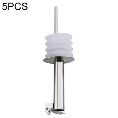 ELECTROPRIME 5 PCS Glass Bottle Stopper Stainless Steel Oil Stopper Silicone Stopper White Hat Automatic Cap