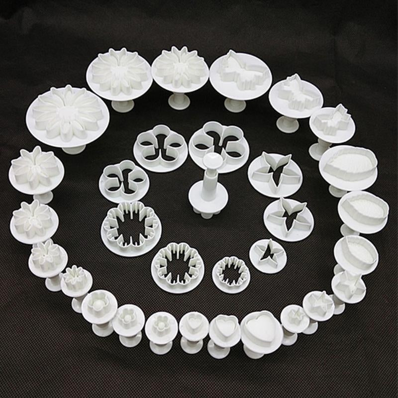 ELECTROPRIME Cake Decorating Tools Fondant Plunger Cutters Biscuit Cake Mold Bakeware Accessories