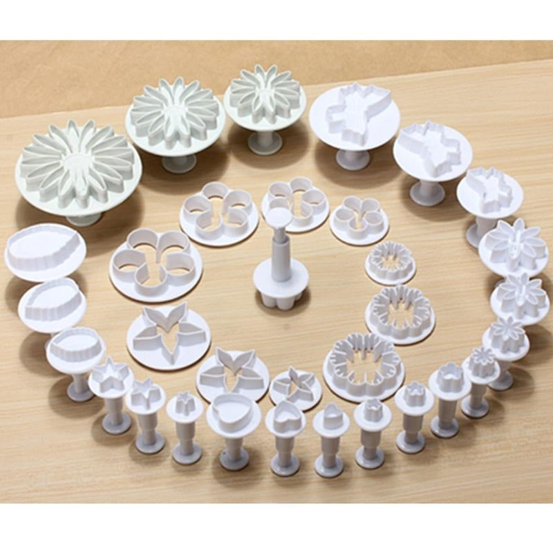 ELECTROPRIME Cake Decorating Tools Fondant Plunger Cutters Biscuit Cake Mold Bakeware Accessories