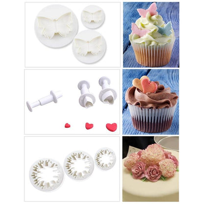 ELECTROPRIME Cake Decorating Tools Fondant Plunger Cutters Biscuit Cake Mold Bakeware Accessories