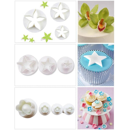 ELECTROPRIME Cake Decorating Tools Fondant Plunger Cutters Biscuit Cake Mold Bakeware Accessories
