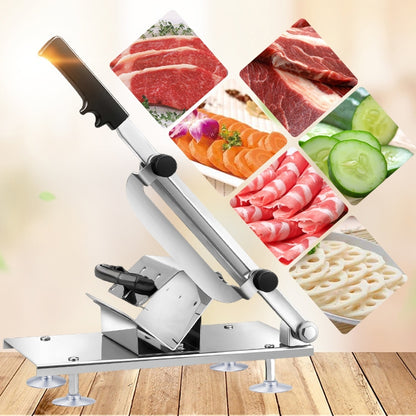ELECTROPRIME Alloy Stainless Steel Household Manual Thickness Adjustable Meat Vegetables Slicer Meat Slicing Machine(Silver)