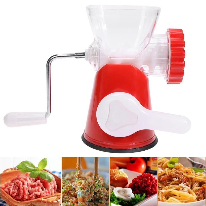 ELECTROPRIME Multifunction Meat Grinder Stainless Steel Blade Home Kitchen Cooking Vegetable Mincer(Red)