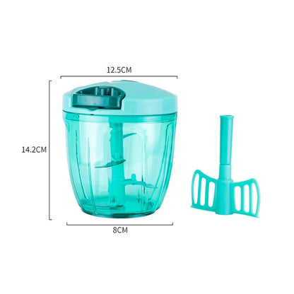 ELECTROPRIME 900ML Manual Meat Mincer Multifunction Food Processor Meat Fruit Salsa Pepper Onion Nut Hand-Powered Chopper, Color Random Delivery