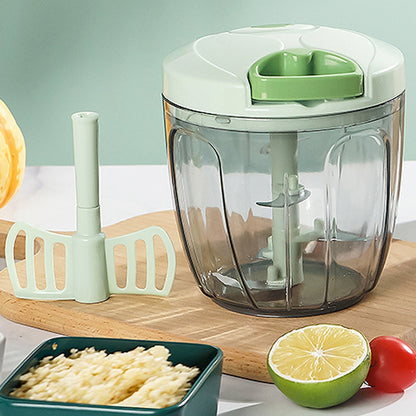 ELECTROPRIME 900ML Manual Meat Mincer Multifunction Food Processor Meat Fruit Salsa Pepper Onion Nut Hand-Powered Chopper, Color Random Delivery