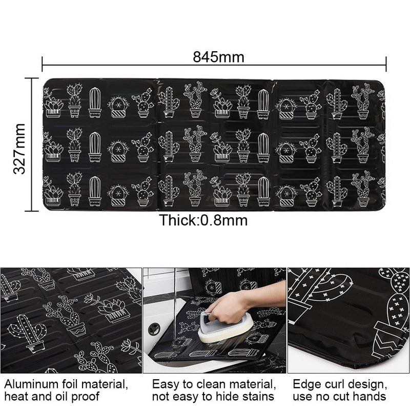 ELECTROPRIME Gas Stove Aluminum Foil Oil Plate Kitchen Splash Guard High Temperature Oil Insulation Board(Black)