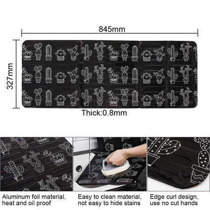 ELECTROPRIME Gas Stove Aluminum Foil Oil Plate Kitchen Splash Guard High Temperature Oil Insulation Board(Black)