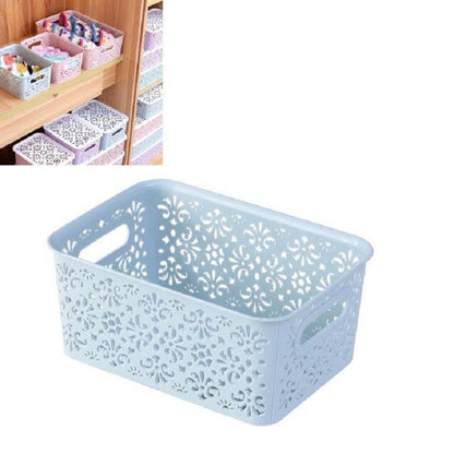 ELECTROPRIME S 23x16.5x10cm Desktop Skin Care Products Storage Rack Underwear Storage Plastic Box(Blue)