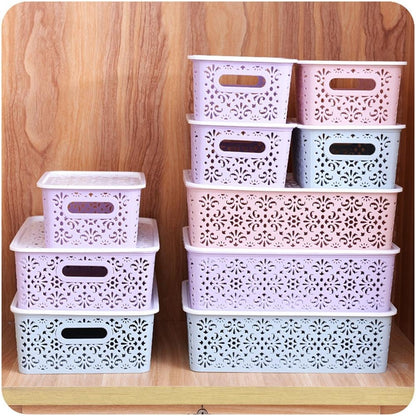 ELECTROPRIME S 23x16.5x10cm Desktop Skin Care Products Storage Rack Underwear Storage Plastic Box(Blue)