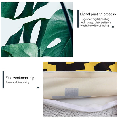 ELECTROPRIME Tropical Plants Pillow Case Polyester Decorative Pillowcases Green Leaves Throw Pillow Cover Square 45CM x45CM(1)