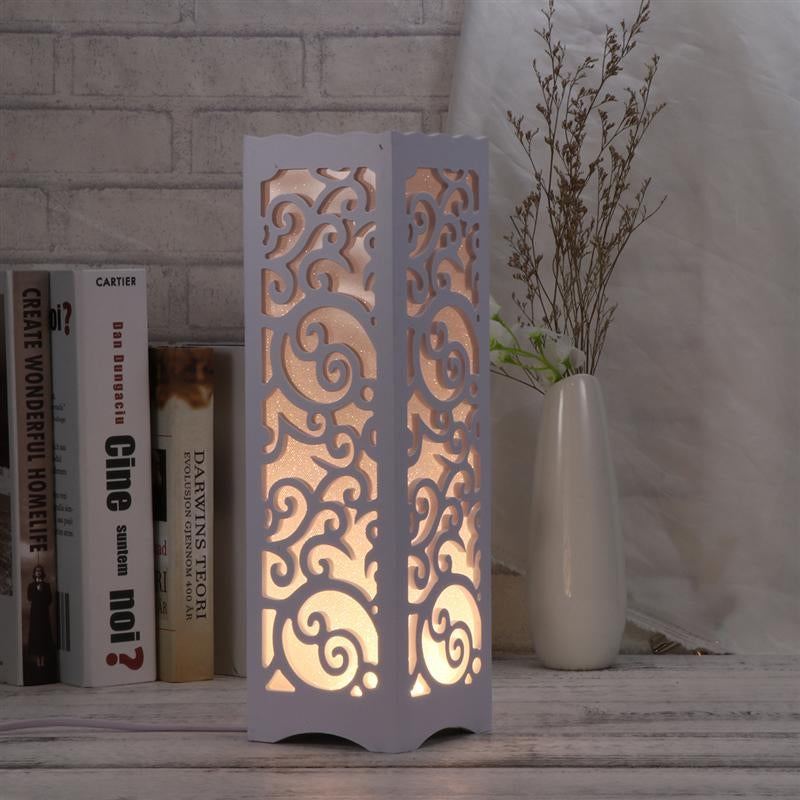ELECTROPRIME Simple Modern Hollow Carved Creative Energy-saving LED Night Light Bedroom Study Decorative Table Lamp