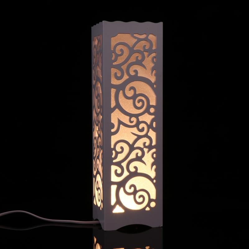 ELECTROPRIME Simple Modern Hollow Carved Creative Energy-saving LED Night Light Bedroom Study Decorative Table Lamp