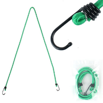 ELECTROPRIME Outdoor Bundling Rope Elastic Tents Metal Buckle High Stretch Clothesline Camping Luggage Packing Hook(Single Hook Green)