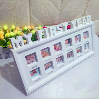 ELECTROPRIME Creative DIY Home Room Decoration Baby Memorial Growing Photo Frame Display(White)
