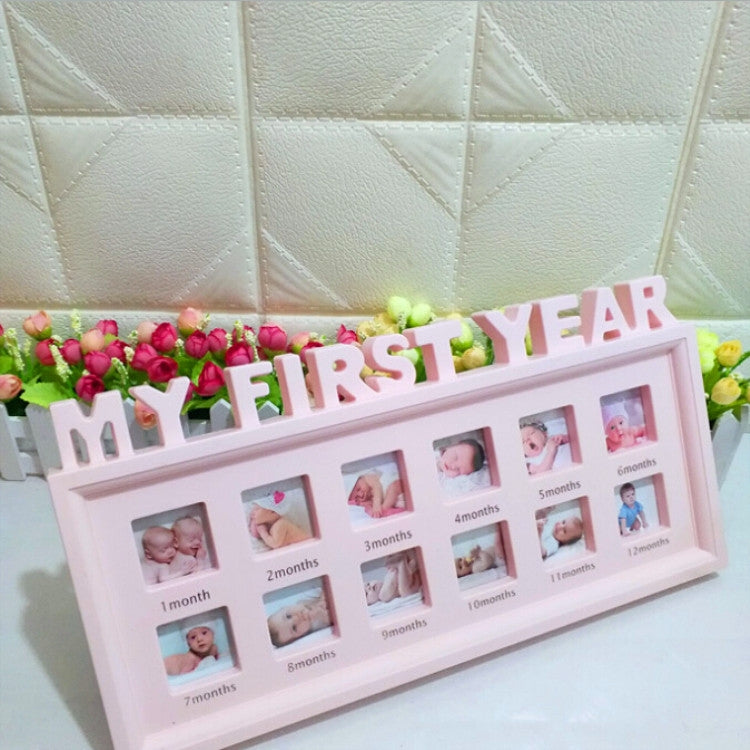 ELECTROPRIME Creative DIY Home Room Decoration Baby Memorial Growing Photo Frame Display(Pink)