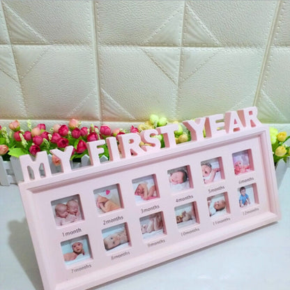 ELECTROPRIME Creative DIY Home Room Decoration Baby Memorial Growing Photo Frame Display(Pink)