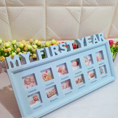 ELECTROPRIME Creative DIY Home Room Decoration Baby Memorial Growing Photo Frame Display(Blue)