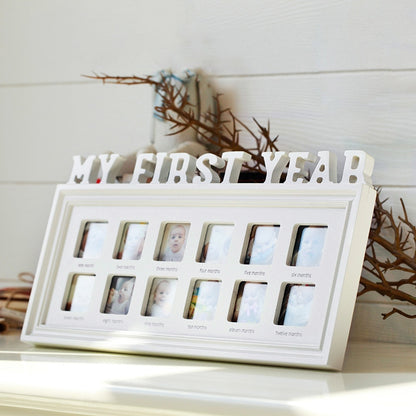 ELECTROPRIME Creative DIY Home Room Decoration Baby Memorial Growing Photo Frame Display(Blue)