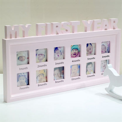 ELECTROPRIME Creative DIY Home Room Decoration Baby Memorial Growing Photo Frame Display(Blue)