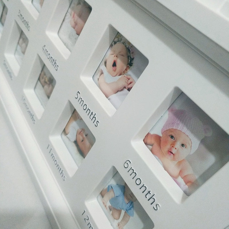 ELECTROPRIME Creative DIY Home Room Decoration Baby Memorial Growing Photo Frame Display(Blue)