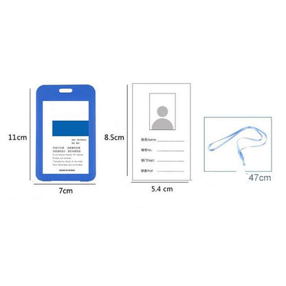 ELECTROPRIME 3 PCS Credit Card Holders PU Bank Card Neck Strap Bus Card ID Card Holder Identity Badge with Lanyard(Yellow)