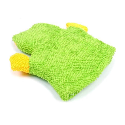 ELECTROPRIME Cartoon Children Double-sided Bath Towel Thickened Bathing Gloves(Yellow Duck)