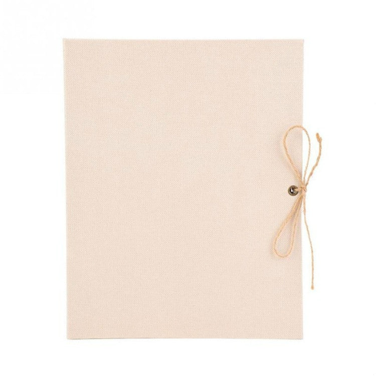 ELECTROPRIME 10 inch Vertical Photo Album Hand-paste Linen Album Children Growth Creative Gift Album(Beige)