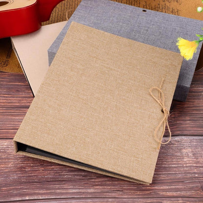 ELECTROPRIME 10 inch Vertical Photo Album Hand-paste Linen Album Children Growth Creative Gift Album(Brown)