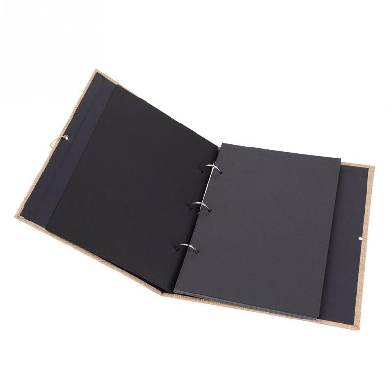 ELECTROPRIME 10 inch Vertical Photo Album Hand-paste Linen Album Children Growth Creative Gift Album(Gray)