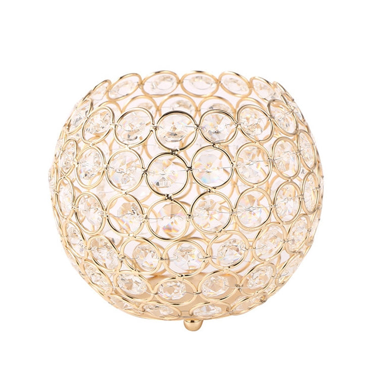 ELECTROPRIME Crystal Ball Candlestick Vase Road Lead Ball Type Candlestick Wedding Candlestick Decoration, Size:80mm(Gold)