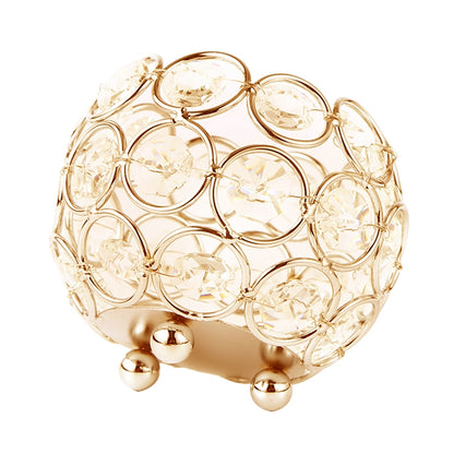ELECTROPRIME Crystal Ball Candlestick Vase Road Lead Ball Type Candlestick Wedding Candlestick Decoration, Size:100mm(Gold)