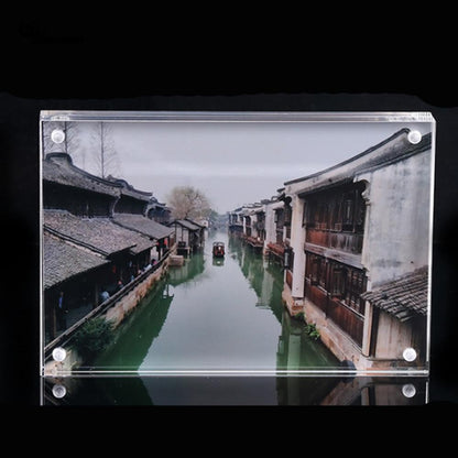 ELECTROPRIME Magnetic Acrylic Transparent Rectangle Photo Frame Creative Birthday Photo Frame, Size:102x153mm