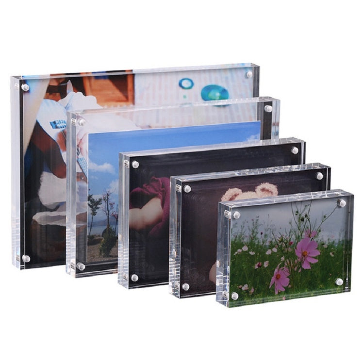 ELECTROPRIME Magnetic Acrylic Transparent Rectangle Photo Frame Creative Birthday Photo Frame, Size:102x153mm