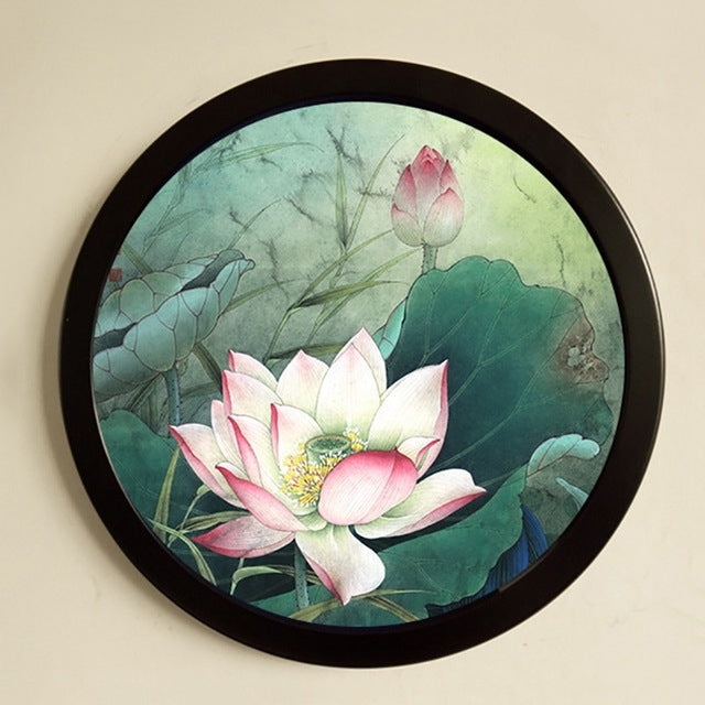ELECTROPRIME Hanging Wall  Mounted Round Photo Frame Creative Gifts  Home Decoration Wood-based Photo Frame Holder, Size:10 inch(Black)