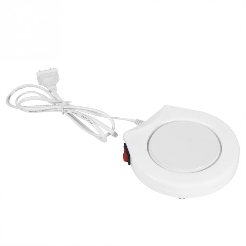 ELECTROPRIME Beverage Heater Tray Pad Milk Tea Coffee Mug Hot Drinks Cup Heater, Shape:Round(White)