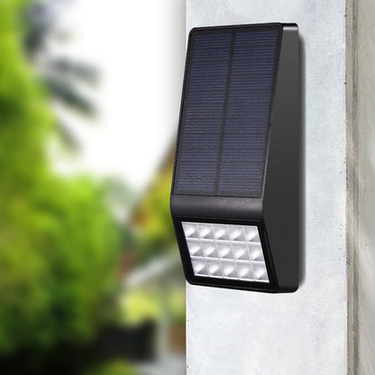 ELECTROPRIME 15 LEDs Light Control Outdoor IP65 Waterproof Solar Powered Garden LED Wall Lamp(Black)