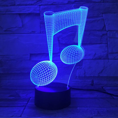 ELECTROPRIME Music Note 3D Visual Light Touch Colorful Changing Decorative Table Lamp LED Night Light