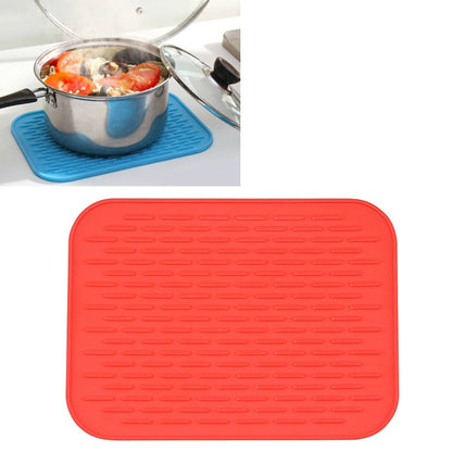 ELECTROPRIME Thicken Colorful Silicone Insulation Mat European Anti-burning Pot Pad Table Waterproof  Phone Pad(Red)