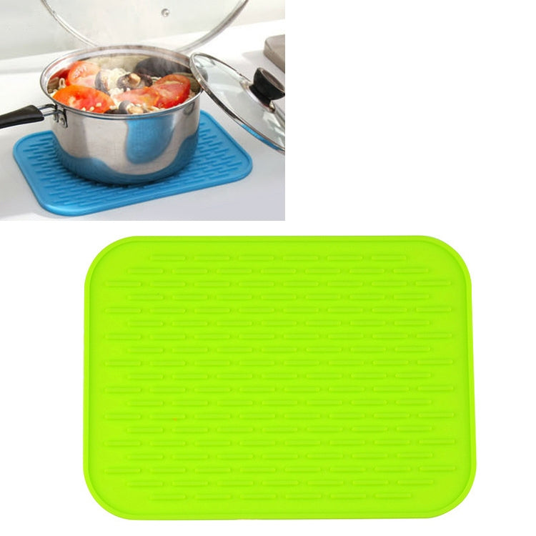 ELECTROPRIME Thicken Colorful Silicone Insulation Mat European Anti-burning Pot Pad Table Waterproof  Phone Pad(Green)