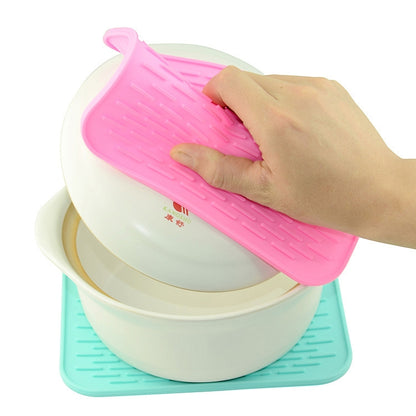 ELECTROPRIME Thicken Colorful Silicone Insulation Mat European Anti-burning Pot Pad Table Waterproof  Phone Pad(Yellow)