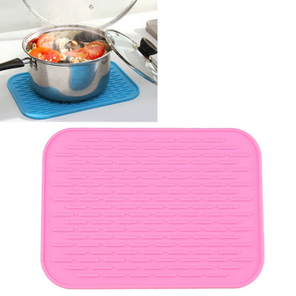 ELECTROPRIME Thicken Colorful Silicone Insulation Mat European Anti-burning Pot Pad Table Waterproof  Phone Pad(Pink)