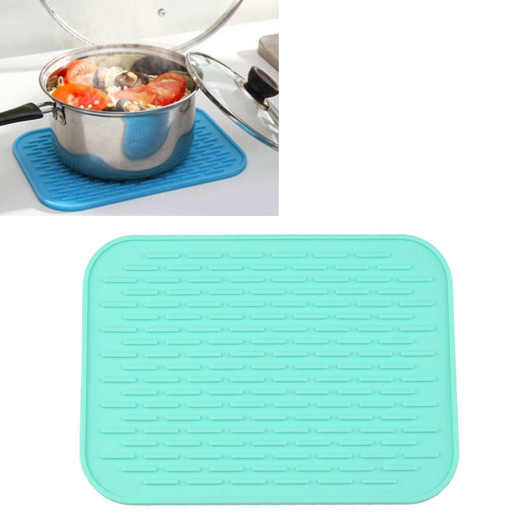 ELECTROPRIME Thicken Colorful Silicone Insulation Mat European Anti-burning Pot Pad Table Waterproof  Phone Pad(Sky Blue)