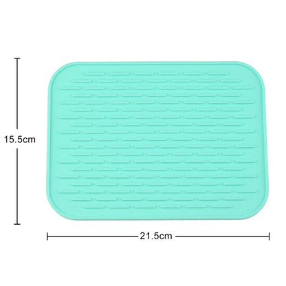 ELECTROPRIME Thicken Colorful Silicone Insulation Mat European Anti-burning Pot Pad Table Waterproof  Phone Pad(Sky Blue)