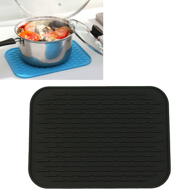 ELECTROPRIME Thicken Colorful Silicone Insulation Mat European Anti-burning Pot Pad Table Waterproof  Phone Pad(Black)