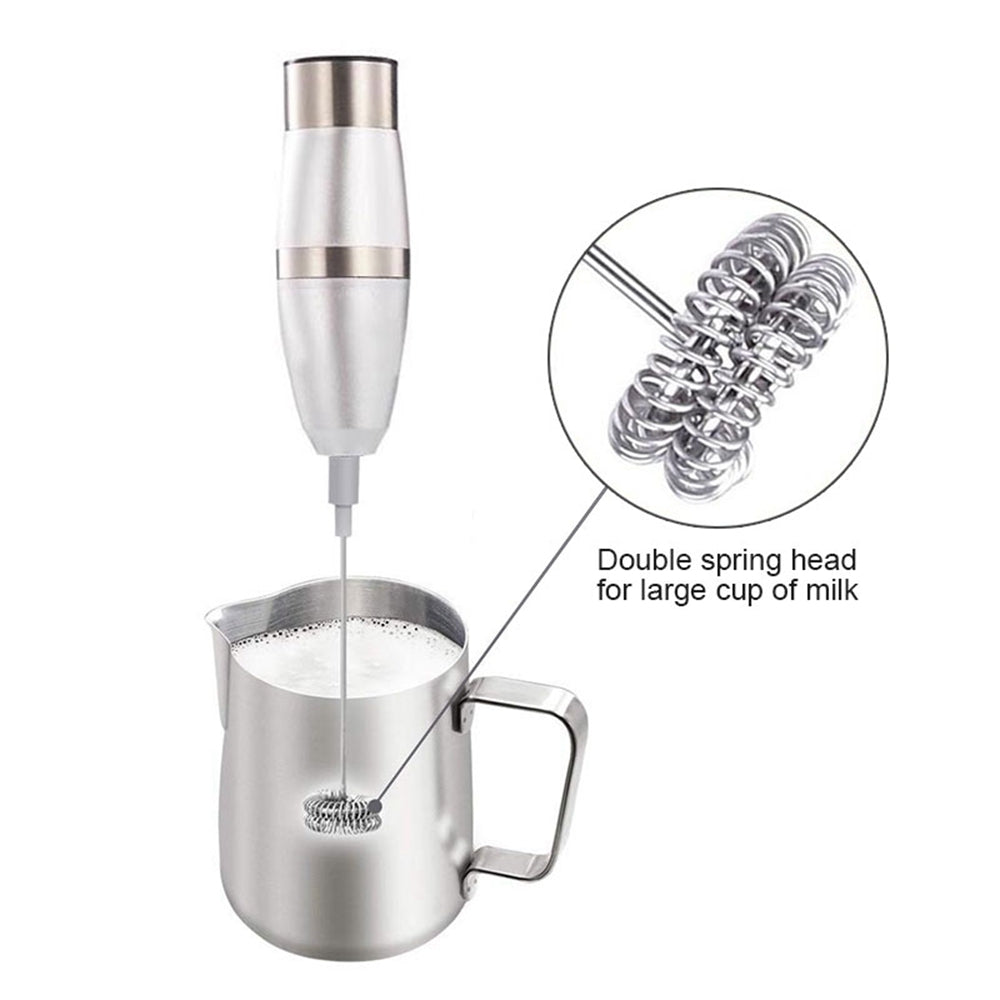 ELECTROPRIME Electric Milk Frother Foamer Double Spring Triple Spring Stainless Steel Mixer