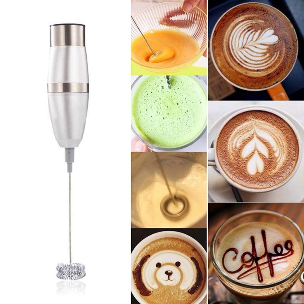 ELECTROPRIME Electric Milk Frother Foamer Double Spring Triple Spring Stainless Steel Mixer