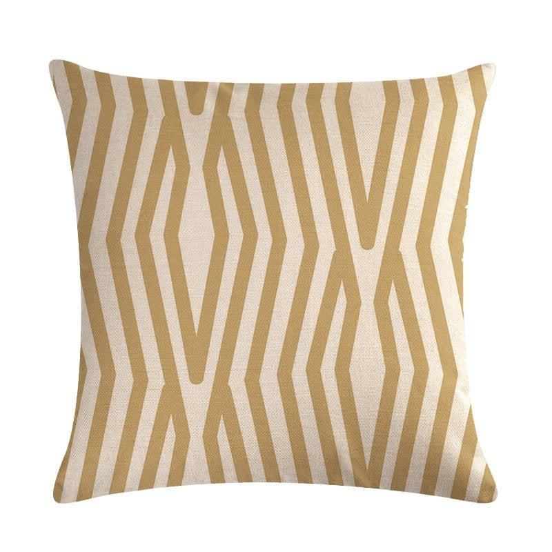 ELECTROPRIME Multi-color Cotton Linen Mustard Pillow Case Yellow Geometric Pillow Covers Decorative Size: 45CM x 45CM(1)